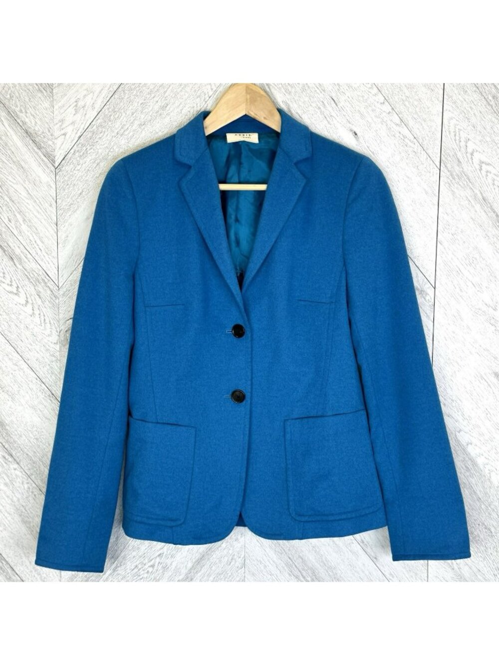 Akris Punto Blazer Womens US Size 6 Blue Wool Angora Business Career Work